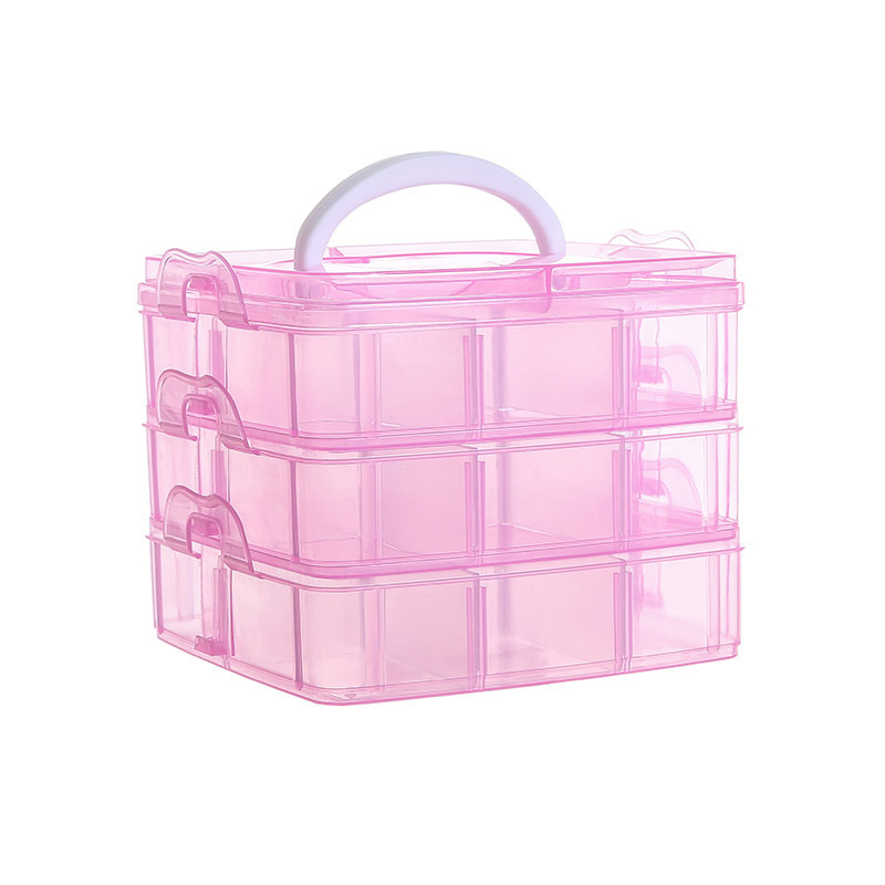 Small Three-Layer 18-Grid Portable Jewelry Storage Box Hardware Tool Accessories Storage Box Lego Toy Storage Box