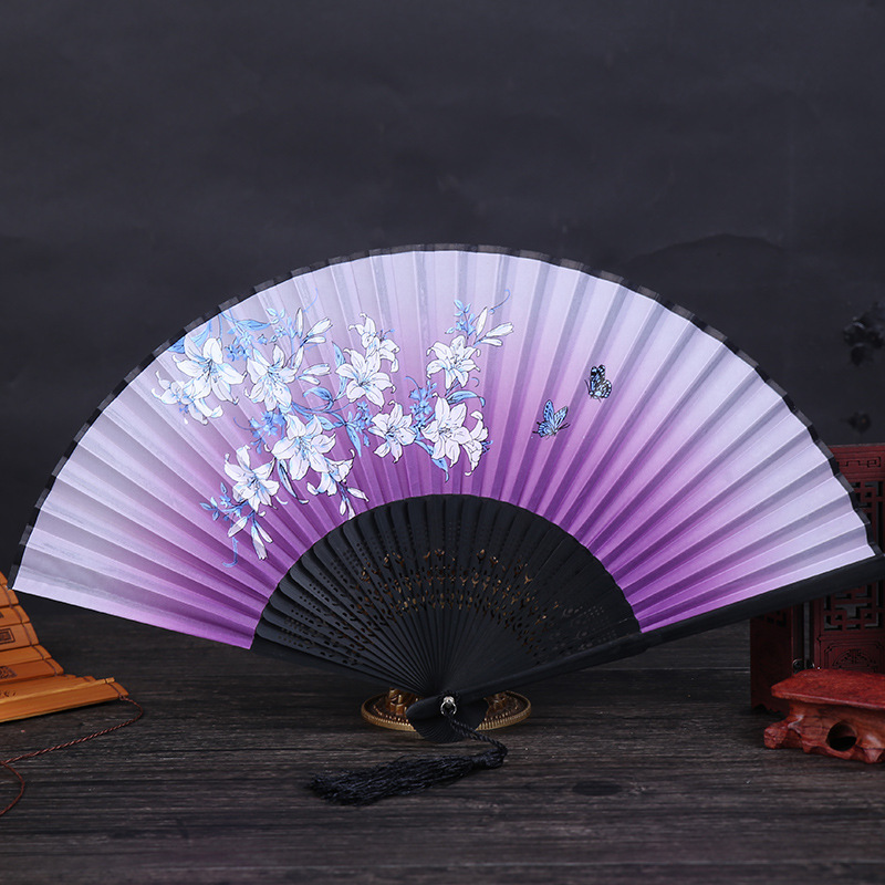 中国风6寸女生头青一笑梅花扇礼品扇子旗袍摄影送礼佳品舞蹈造型