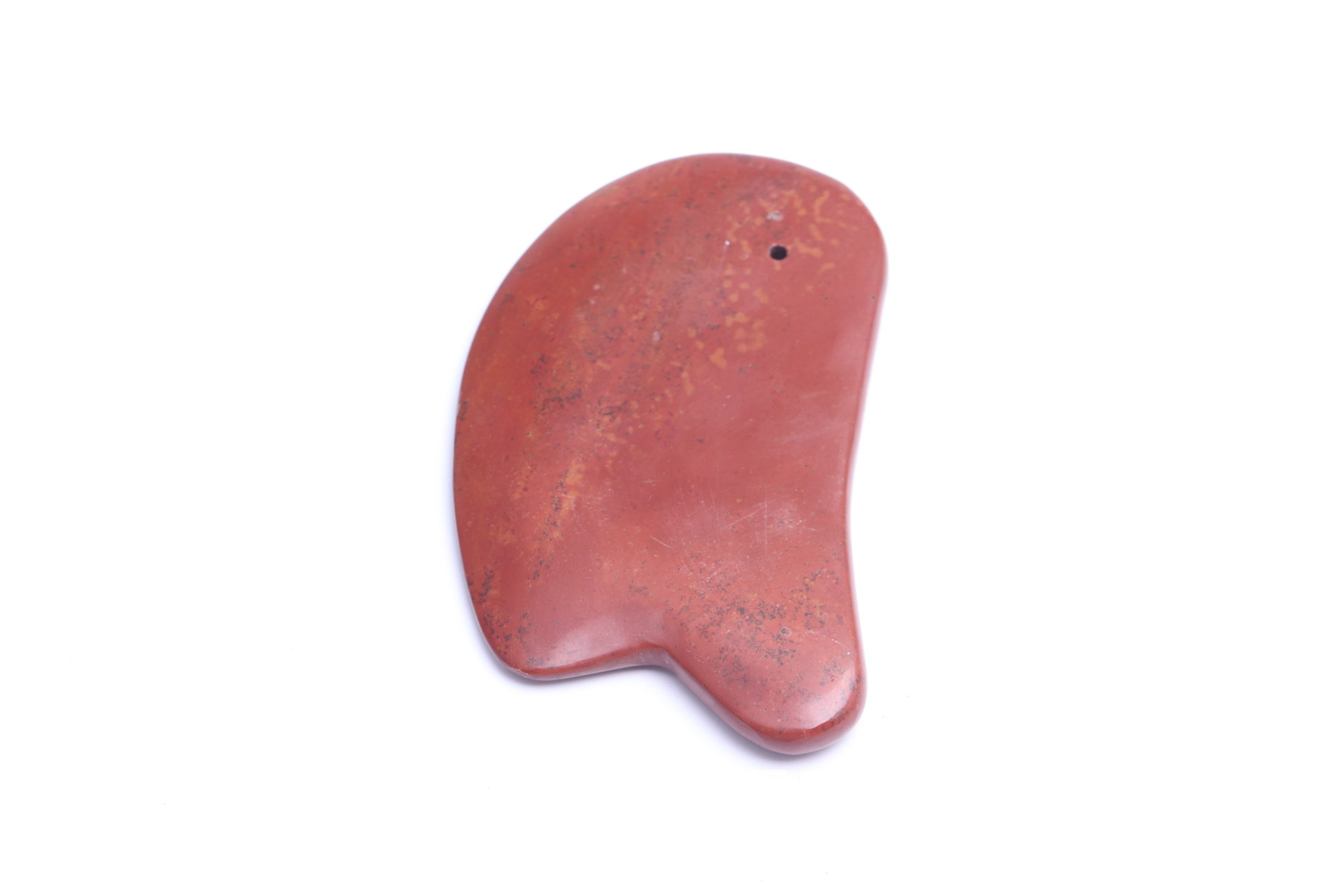 厂家直销 富贵红砭石大刀型刮痧板面部三角板脸部刮痧抛光亮光