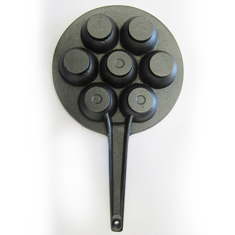 铸铁七孔章鱼小丸子模具加深不粘煎蛋煎饺锅烤丸子模具定制