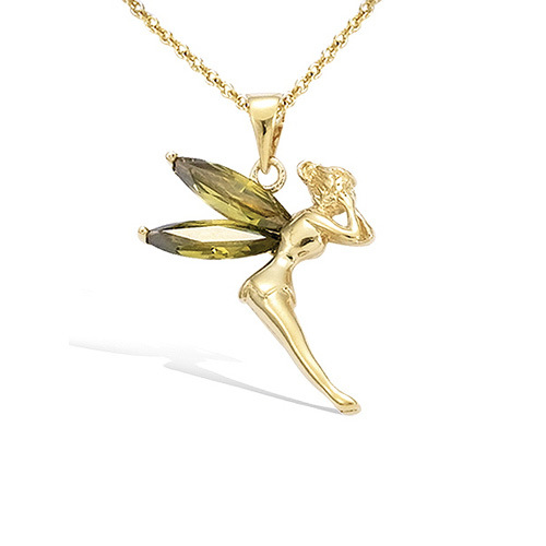 可爱花仙子吊坠 法国18k包金精灵造型吊坠 多色可选