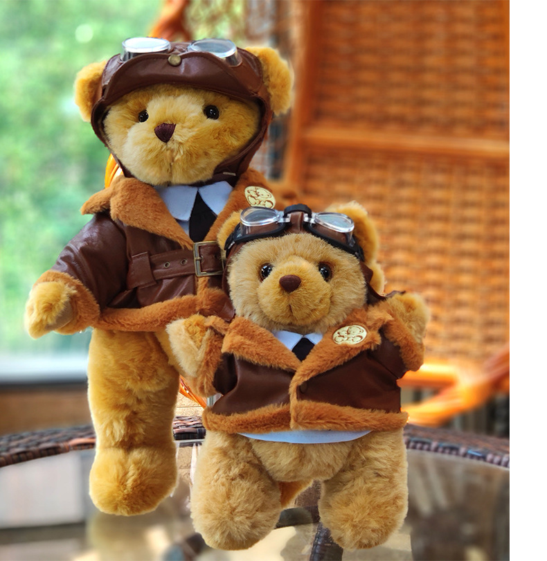熊之家新款毛绒玩具 航空机长小熊 飞行员公仔 礼品公仔娃娃定制
