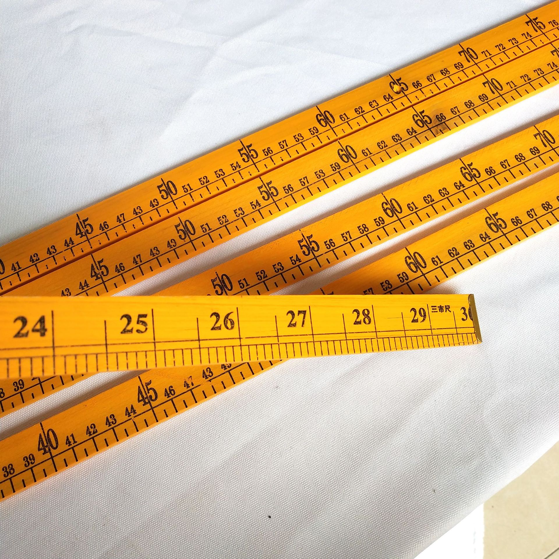 批发家用教学木头尺子1米教学尺竹直尺缝纫用品裁缝量衣尺市尺