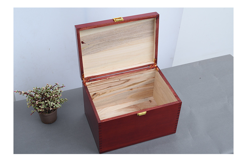 定做木质仿古家谱盒族谱收纳盒 长方形复古带锁木盒子批发