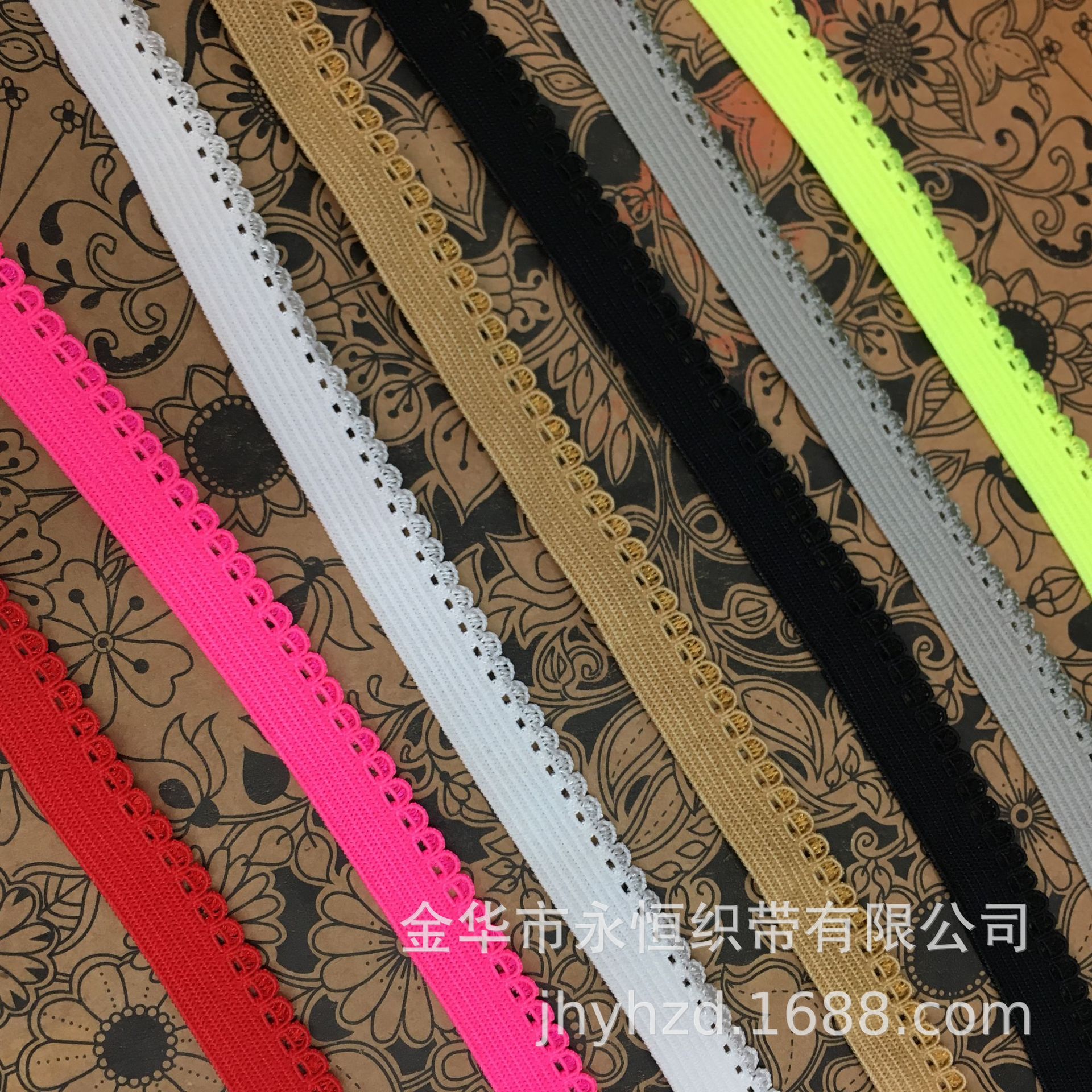 Factory Direct Sales Black White in Stock Supply 1.0cm Elastic Cord of Bra Strap Small Teeth Lace Band