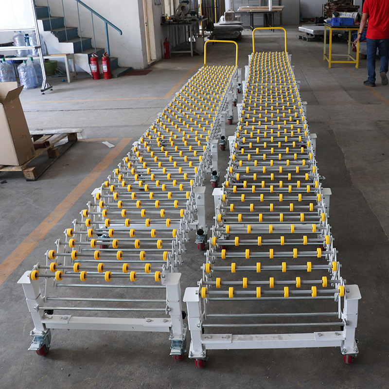 福来轮输送机伸缩转弯装车搬运传送带滑轮无动力传送线卸货神器