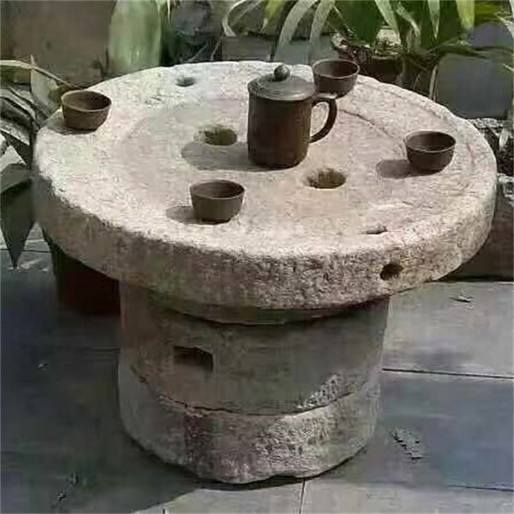 老磨盘旧石磨 农村家用老物件 户外古建园林装饰脚踏石磨