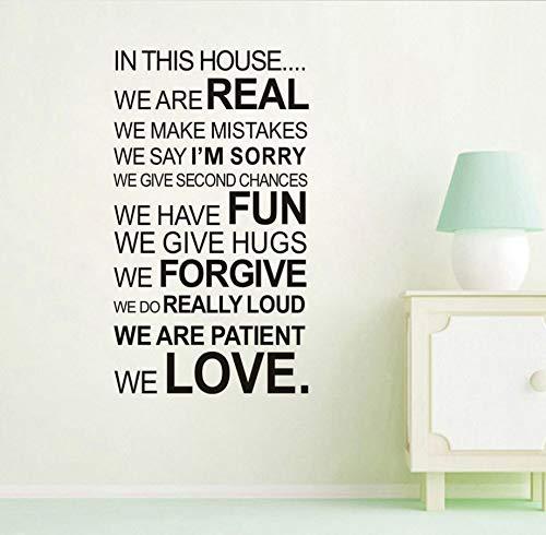 in this house we are real英文家规精雕装饰墙贴58x102cm