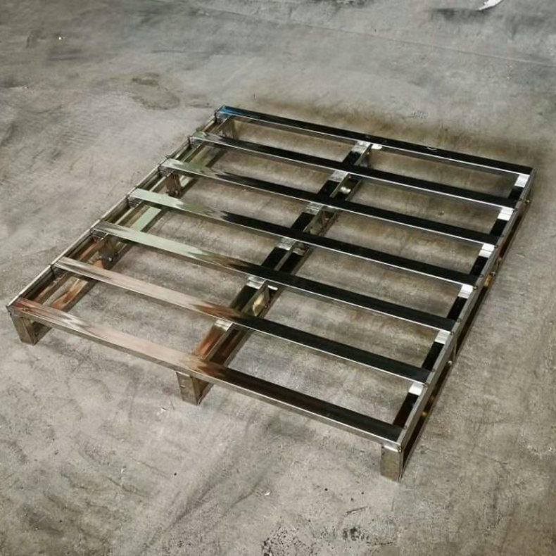 厂家供应防撞钢托盘金属物流周转叉车两面进加厚钢托盘定 制批发