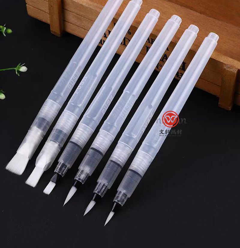 6支装自来水笔套装尼龙毛储水毛笔软头水彩画水溶画笔