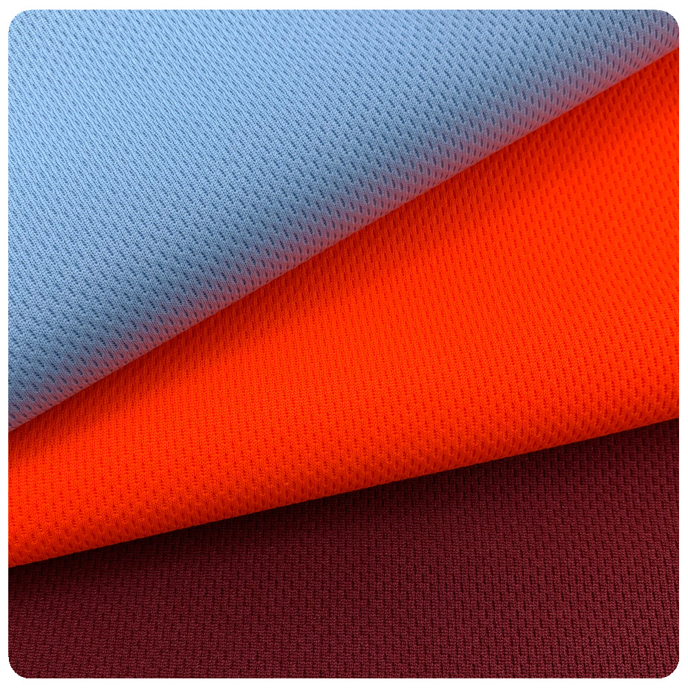 吸湿排汗助剂速干衣面料 全涤针织鸟眼布75d网眼米通布