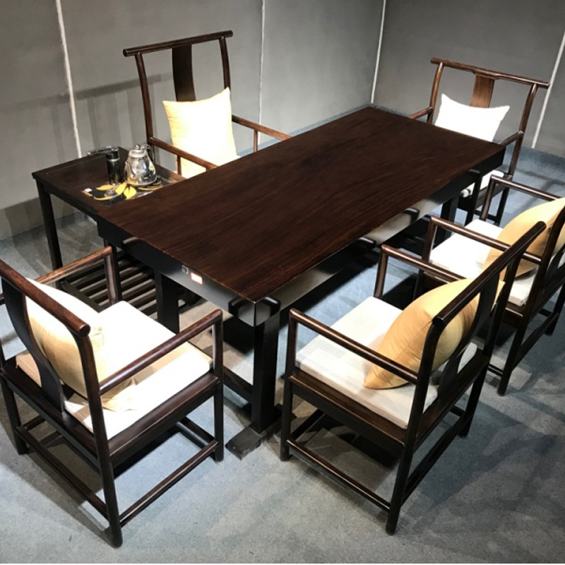 厂家供应黑檀实木大板吧台乌金木茶桌餐桌原木办公桌红木办公家具