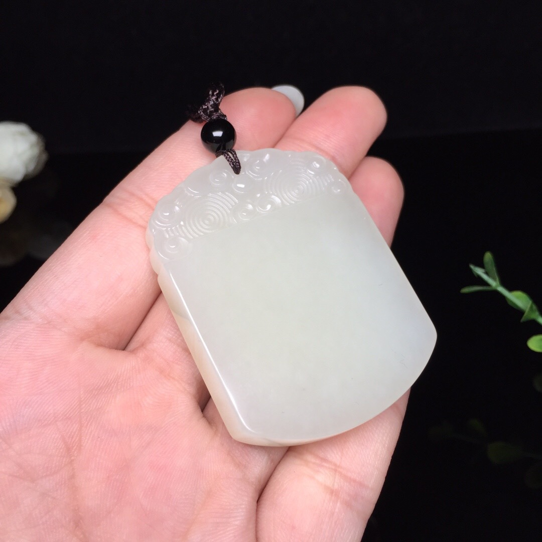 厂家直销/一件代发/送证书 新疆天然和田玉白玉平安无事玉牌吊坠