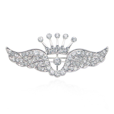 韩版男士胸针高档学院风奢华个性镶钻翅膀皇冠潮人衬衫大衣配饰