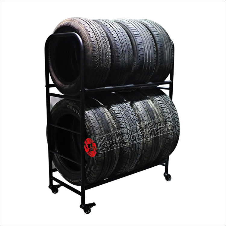 带轮子轮胎展示架汽车车间移动轮胎架4s店维修店可推动轮胎车货架