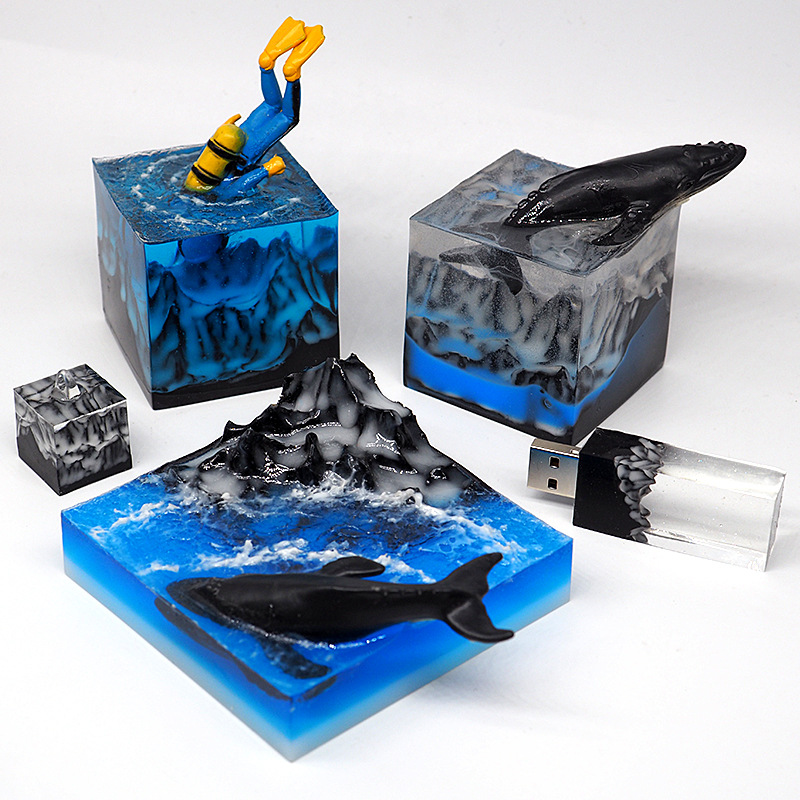diy手工制作水晶滴胶山峰模具断茬雪山硅胶模具u盘山体海洋微景观