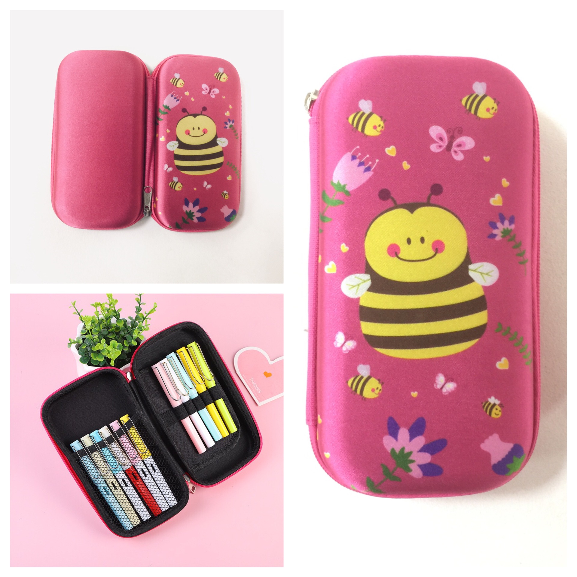 创意新品可爱儿童卡通小蜜蜂独角兽文具盒铅笔袋大容量特价款