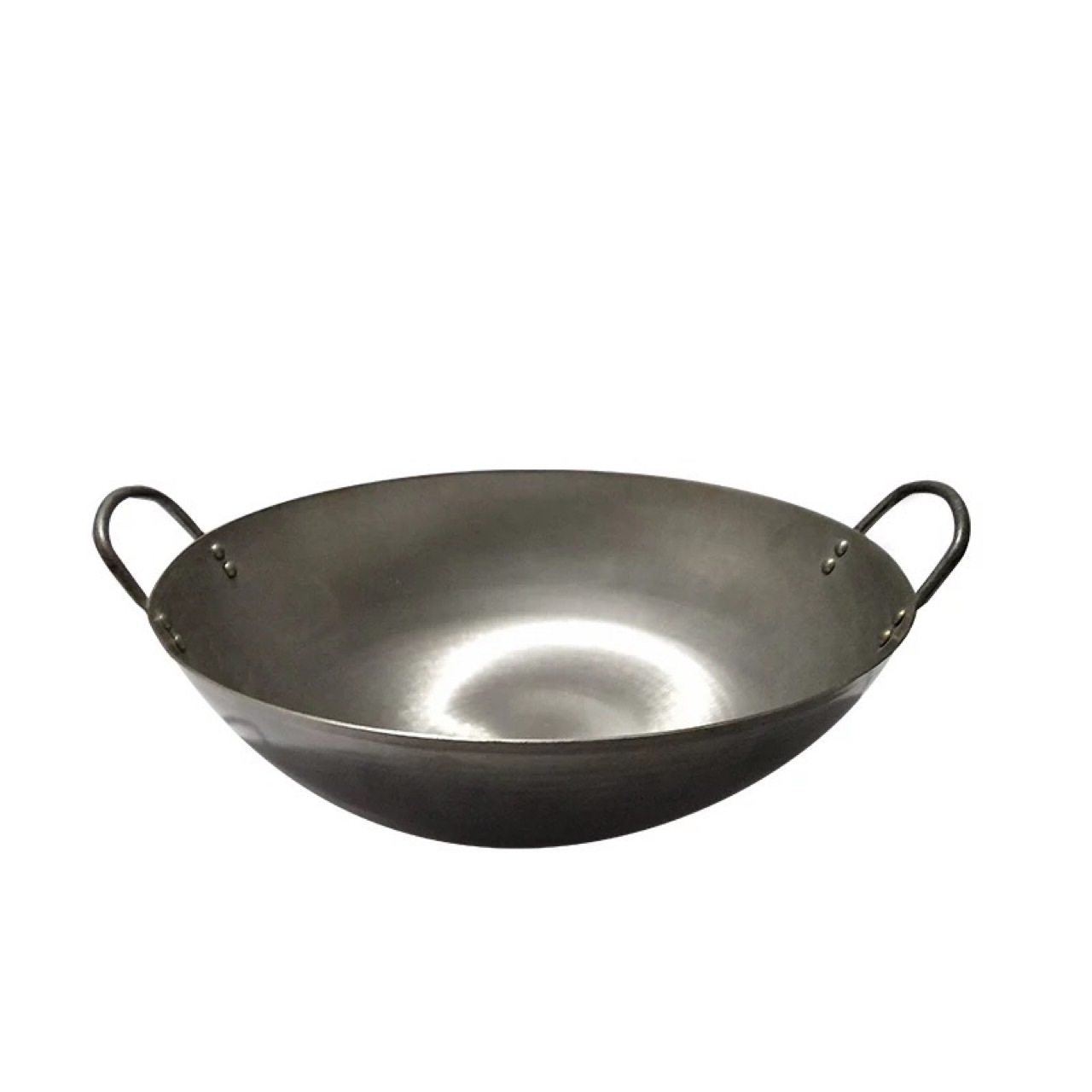 厨师专用双耳钢板锅边锅加厚铁锅饭店食堂大炒锅炒勺铁锅