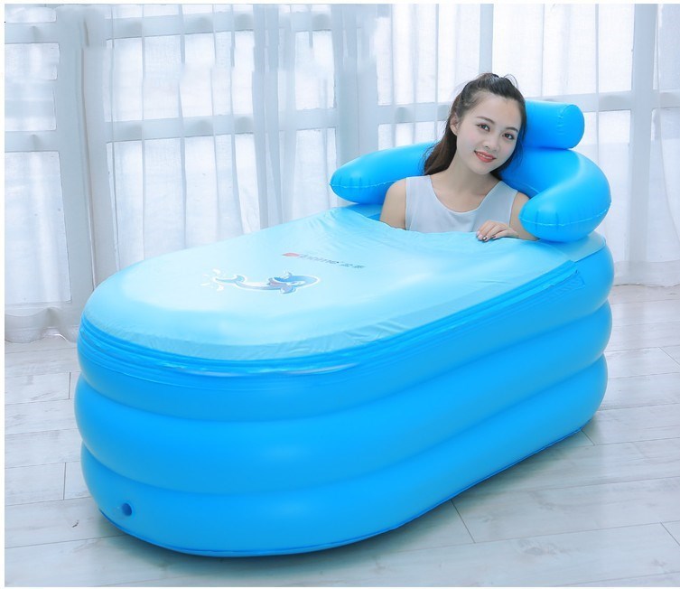 加厚保暖充气浴缸 家用成人折叠浴桶儿童洗澡盆泡澡桶塑料沐浴桶