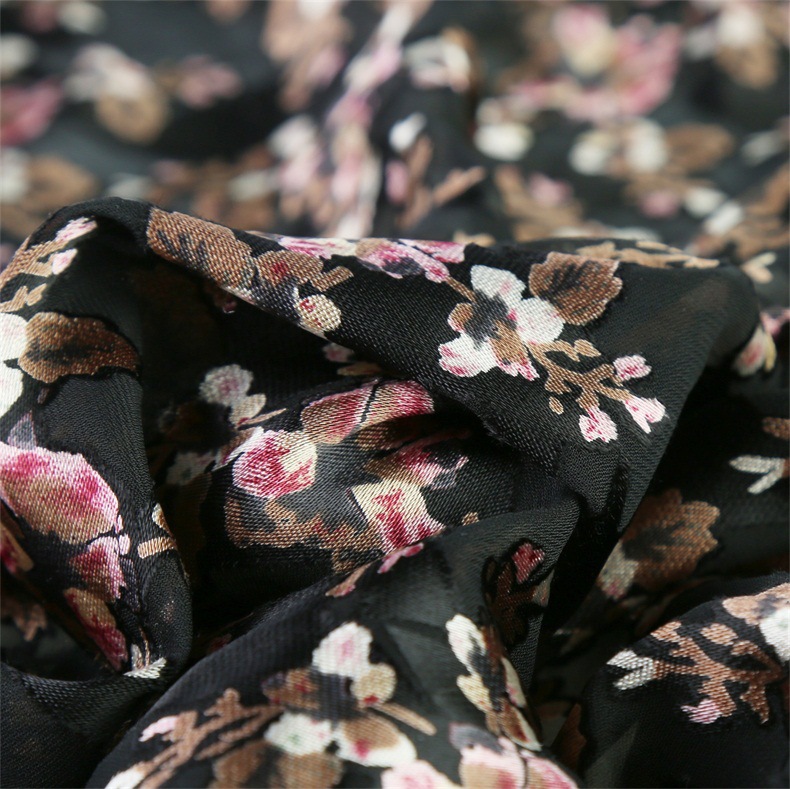 厂家直销三合一绡烂花雕印布料 高档真丝烂花绡 三合一烂花绡面料