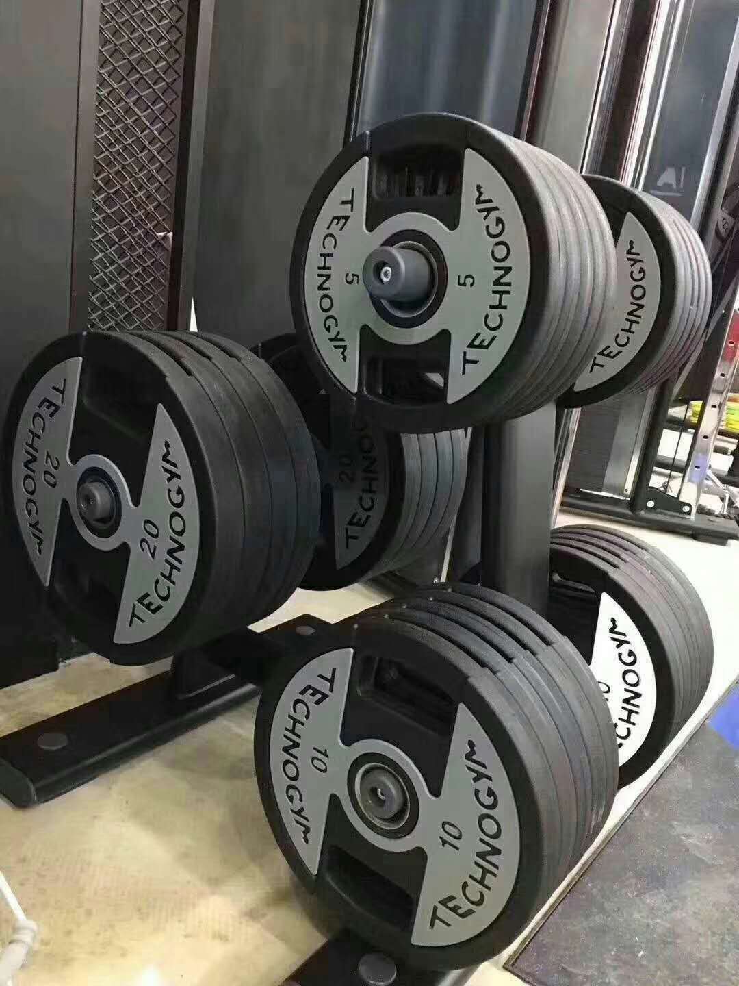 厂家供应环保健杠铃片商用 pu杠铃片 大孔片包胶片