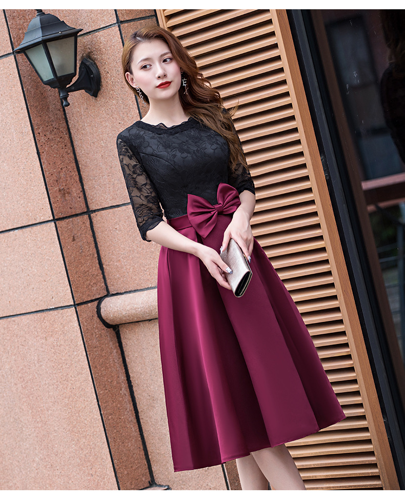 晚礼服女2019新款端庄大气显瘦名媛聚会生日派对宴会中长款连衣裙