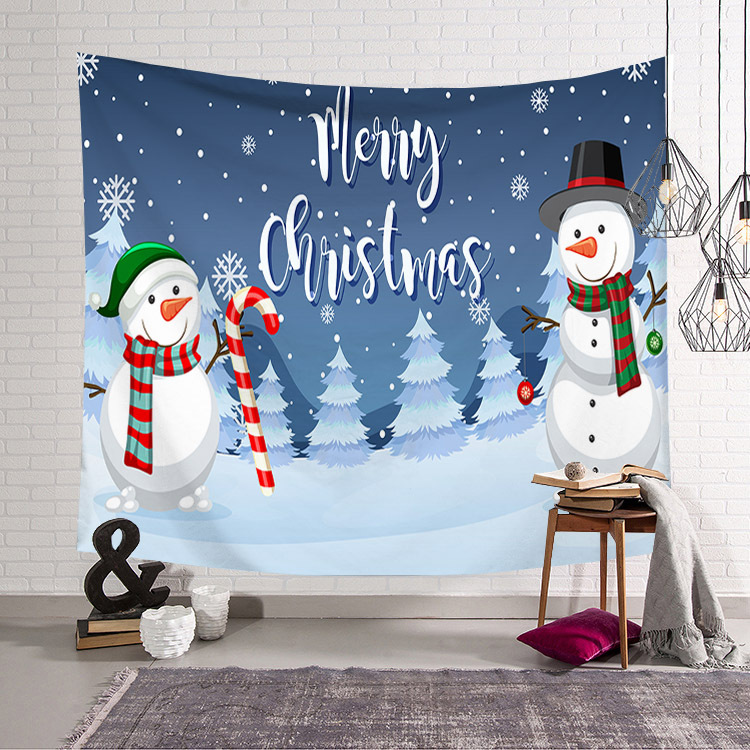 New Christmas Tapestry Printing Hanging Cloth Background Fabric Ins Wall Cloth Tapestry Foreign Trade Beach Towel Beach Blanket Wholesale
