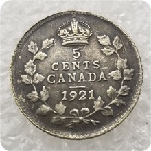 仿古工艺品加拿大 1921 Canada 5 Cents 银元批发#2488