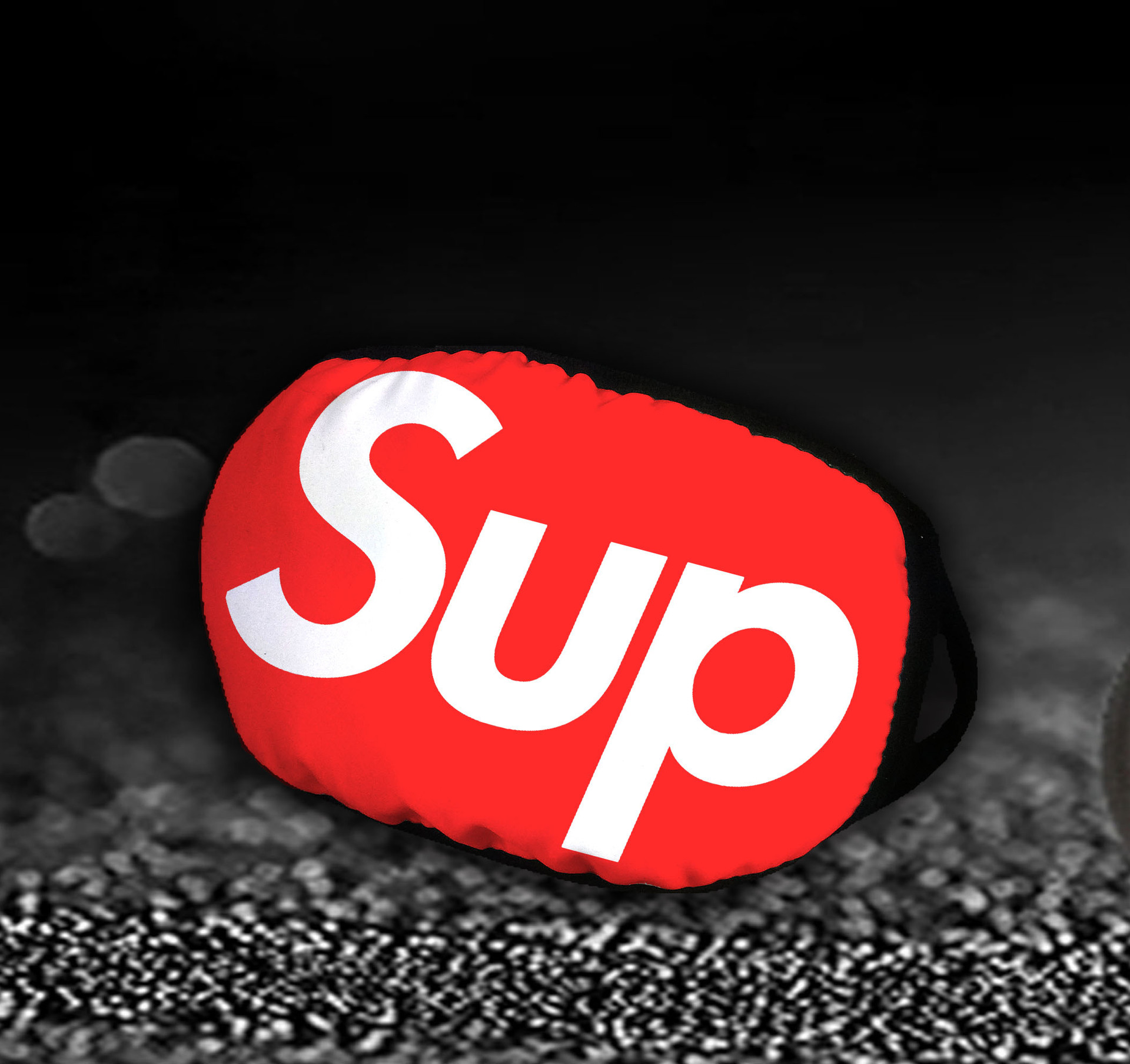 个性o潮牌sup口罩 wh学ff生ite 街舞 嘻哈风格