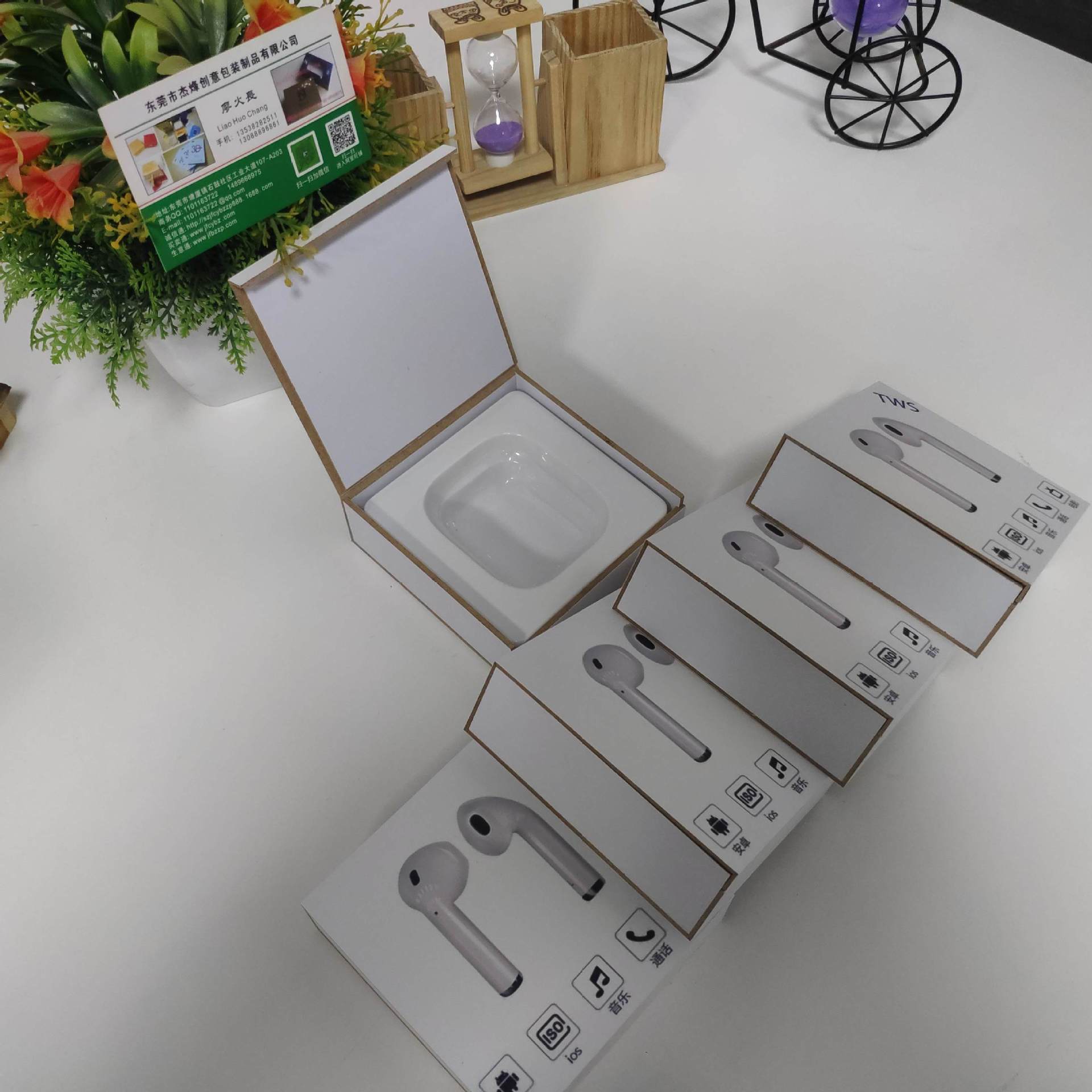 工厂现货苹果airpods耳机包装盒高档蓝牙运动耳机包装木盒可定制