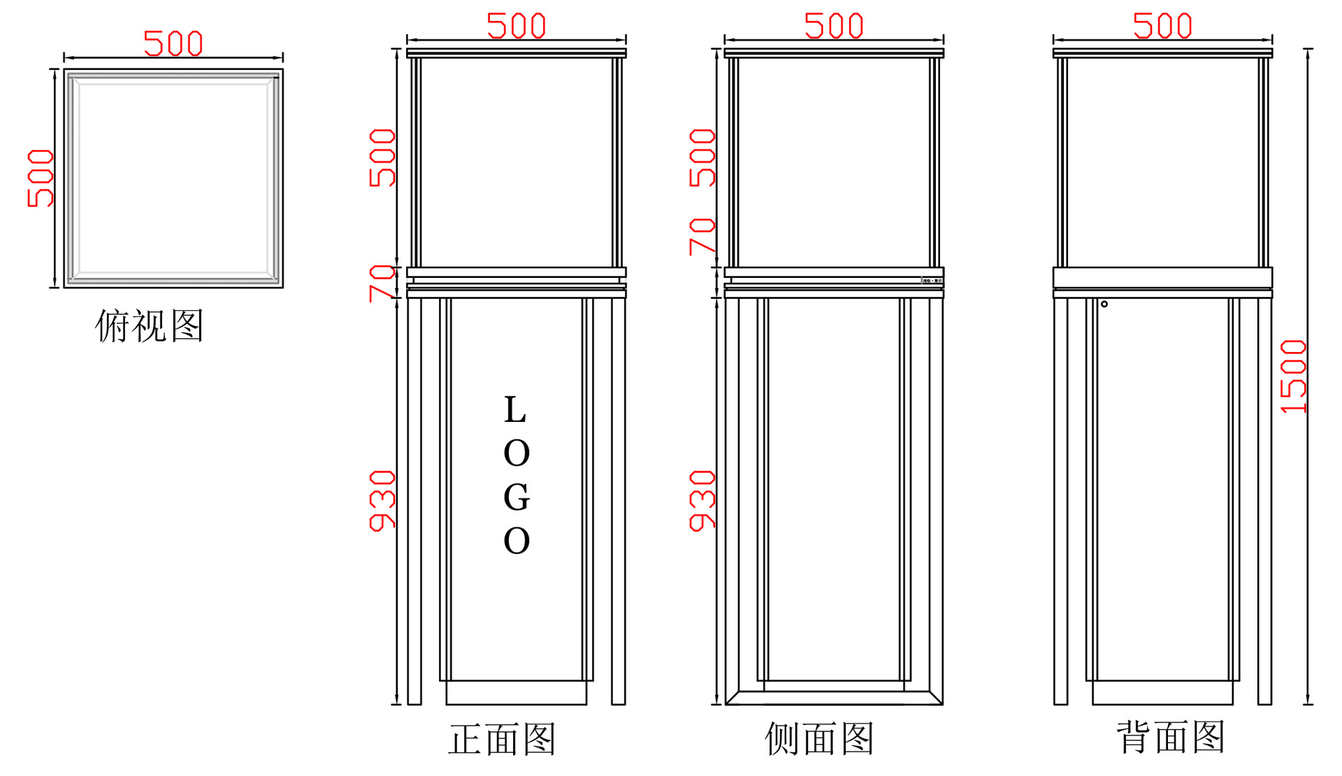 2019新款珠宝独立展示柜 钢化玻璃柜博物馆文物展示陈列柜