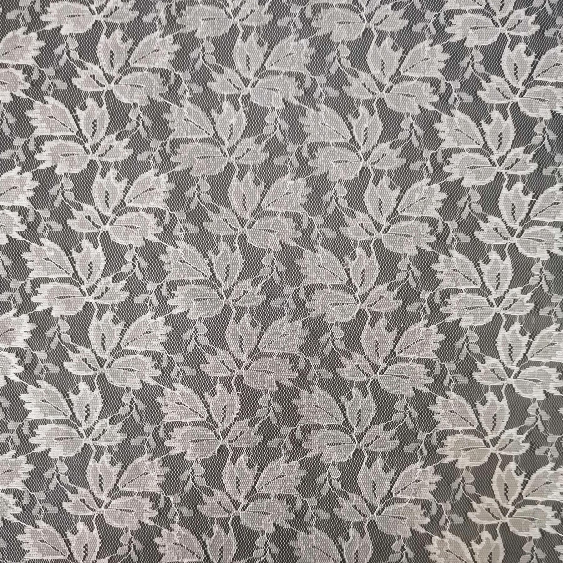 春夏新款仿真枫叶暗花网眼布印花袜子弹力网纱绣花薄纱蕾丝面料