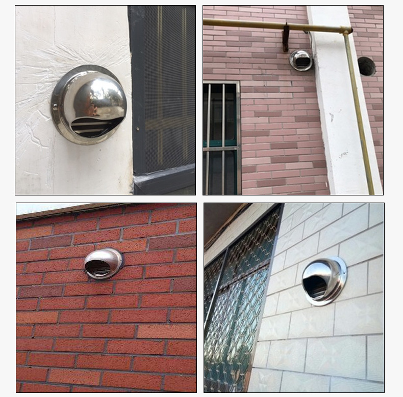 304不锈钢风帽油烟机外墙出风口防雨罩排风排气罩外气口100/150mm