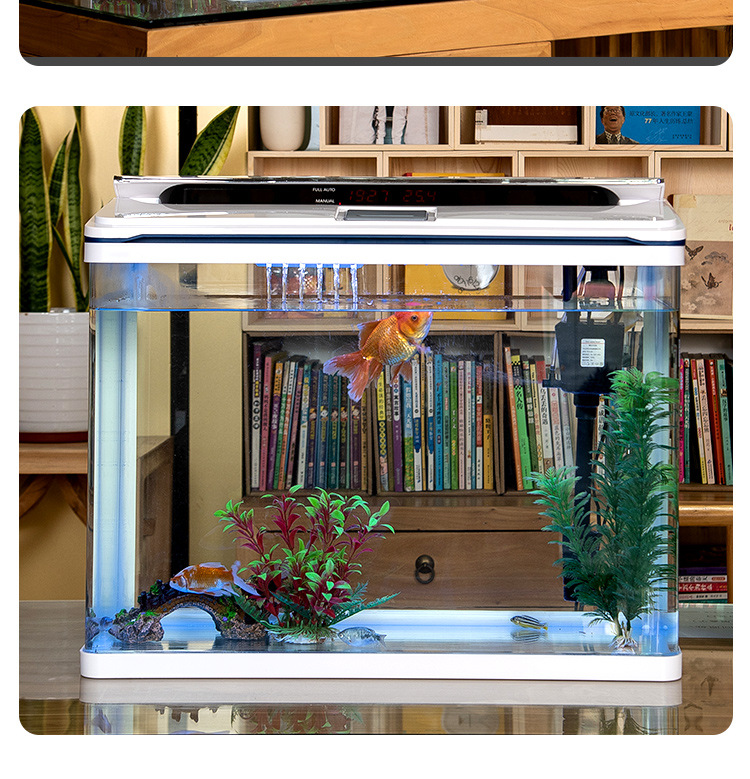 鱼缸水族箱生态桌面金鱼缸玻璃迷你小型客厅懒人免换水家用缸