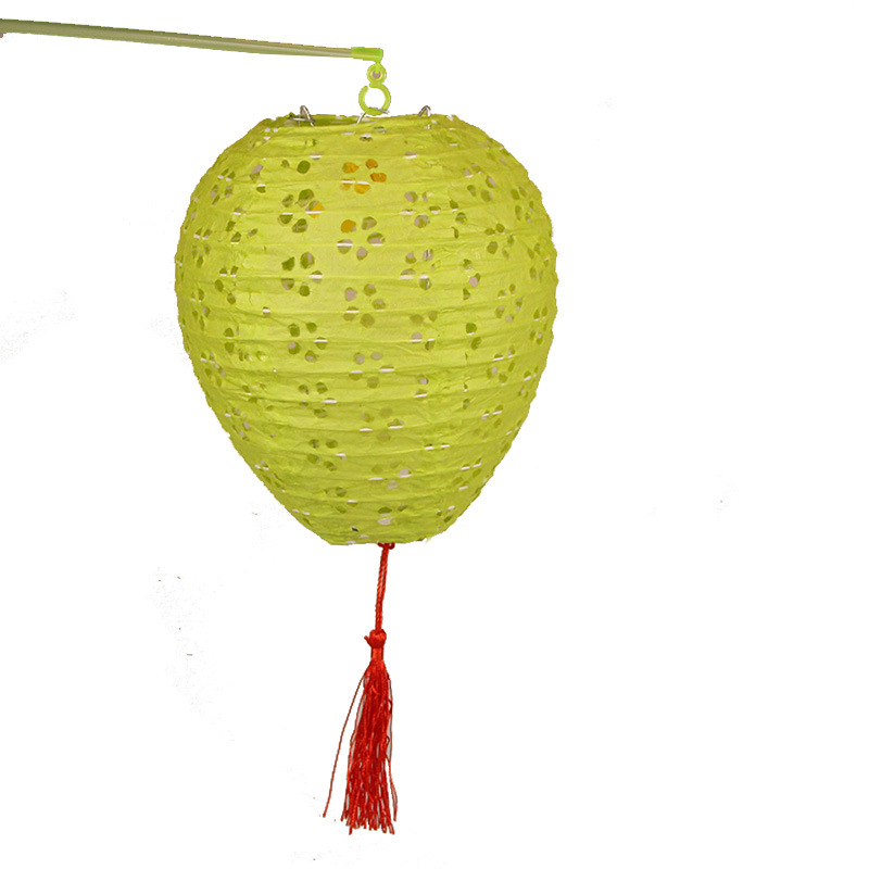 批发套装6寸15厘米蛋形镂空纸灯笼儿童拍照手提发光灯笼加灯加杆