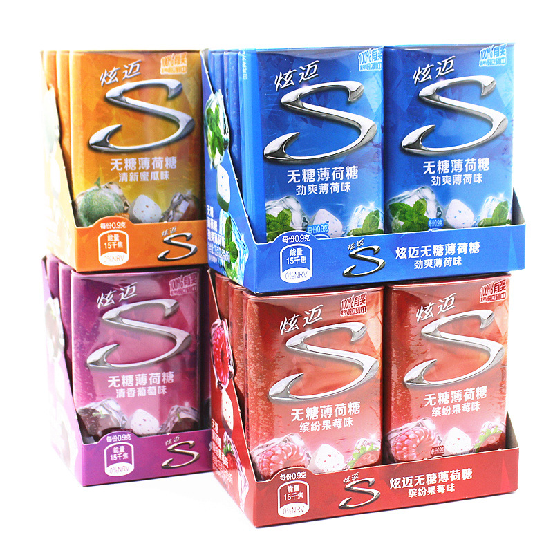 炫迈无糖薄荷味22.5g*6铁盒超市零食薄荷糖批发口香糖糖果