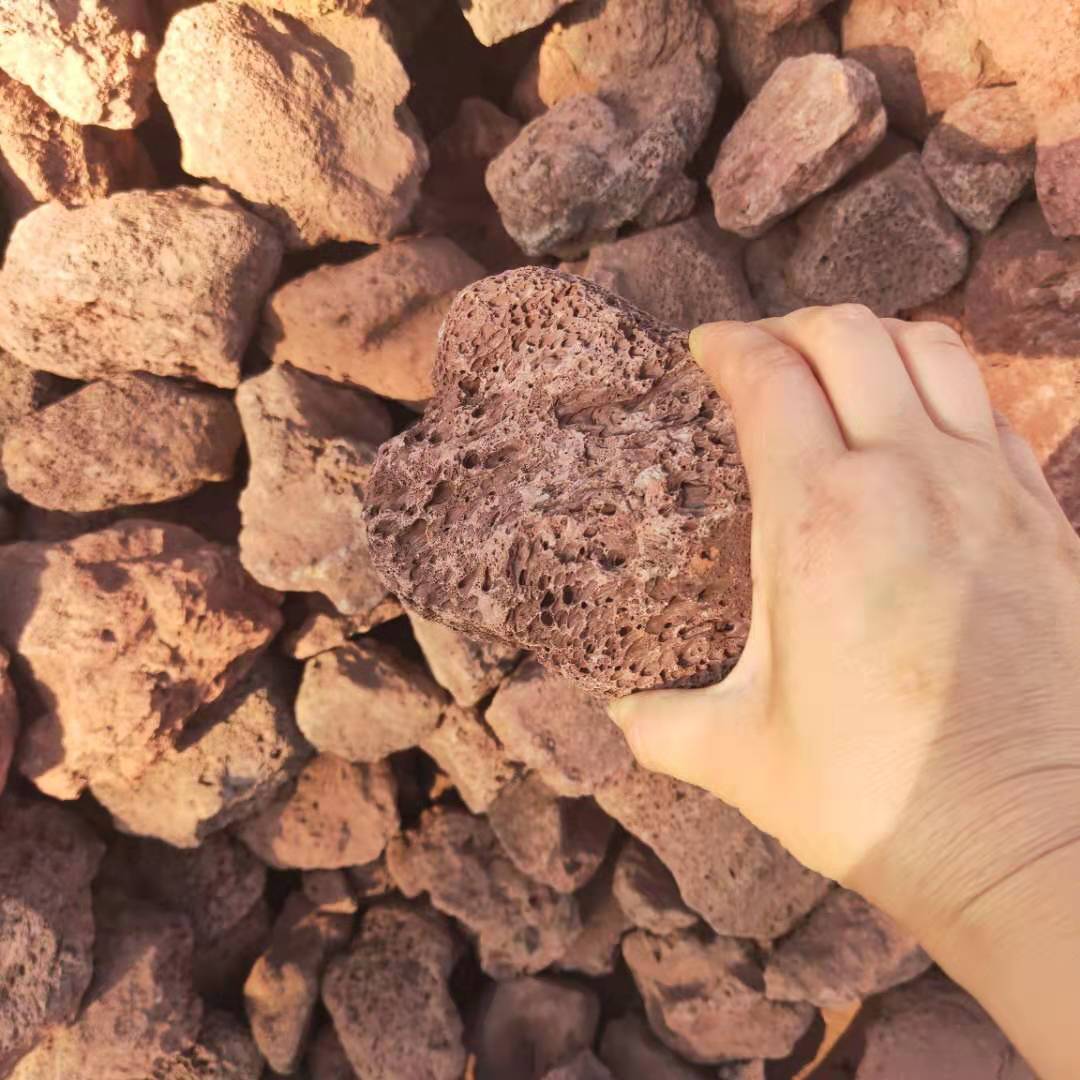 供应红褐色火山石 多孔玄武岩 黑色火山石园林用景观石