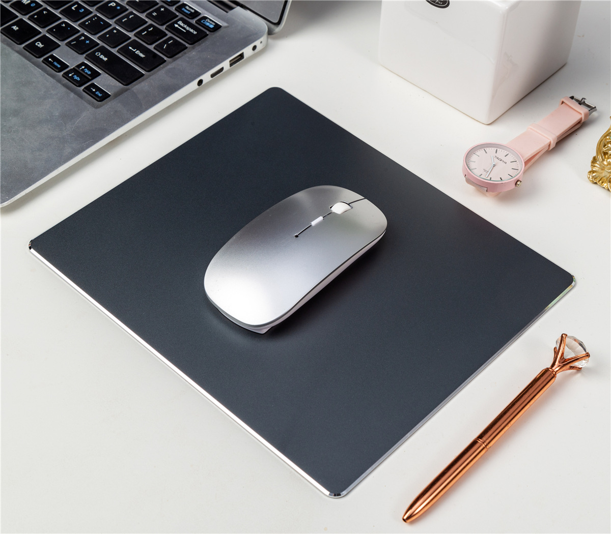 厂家新款铝合金鼠标垫两面可用金属鼠标垫一件代发定制广告礼品