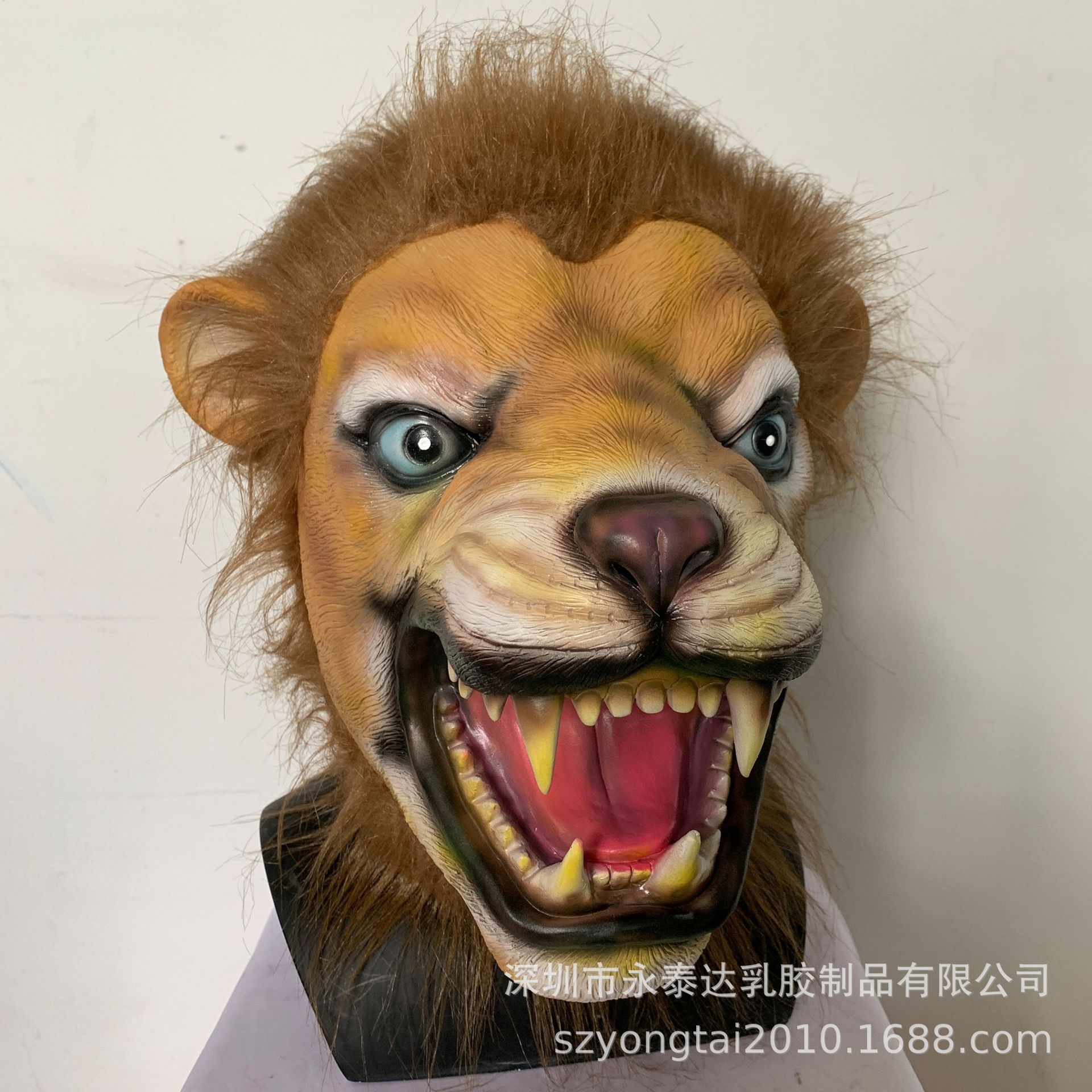 狮子王雄狮 动物乳胶面具 狮子脸卡通头套万圣节派对面具批发