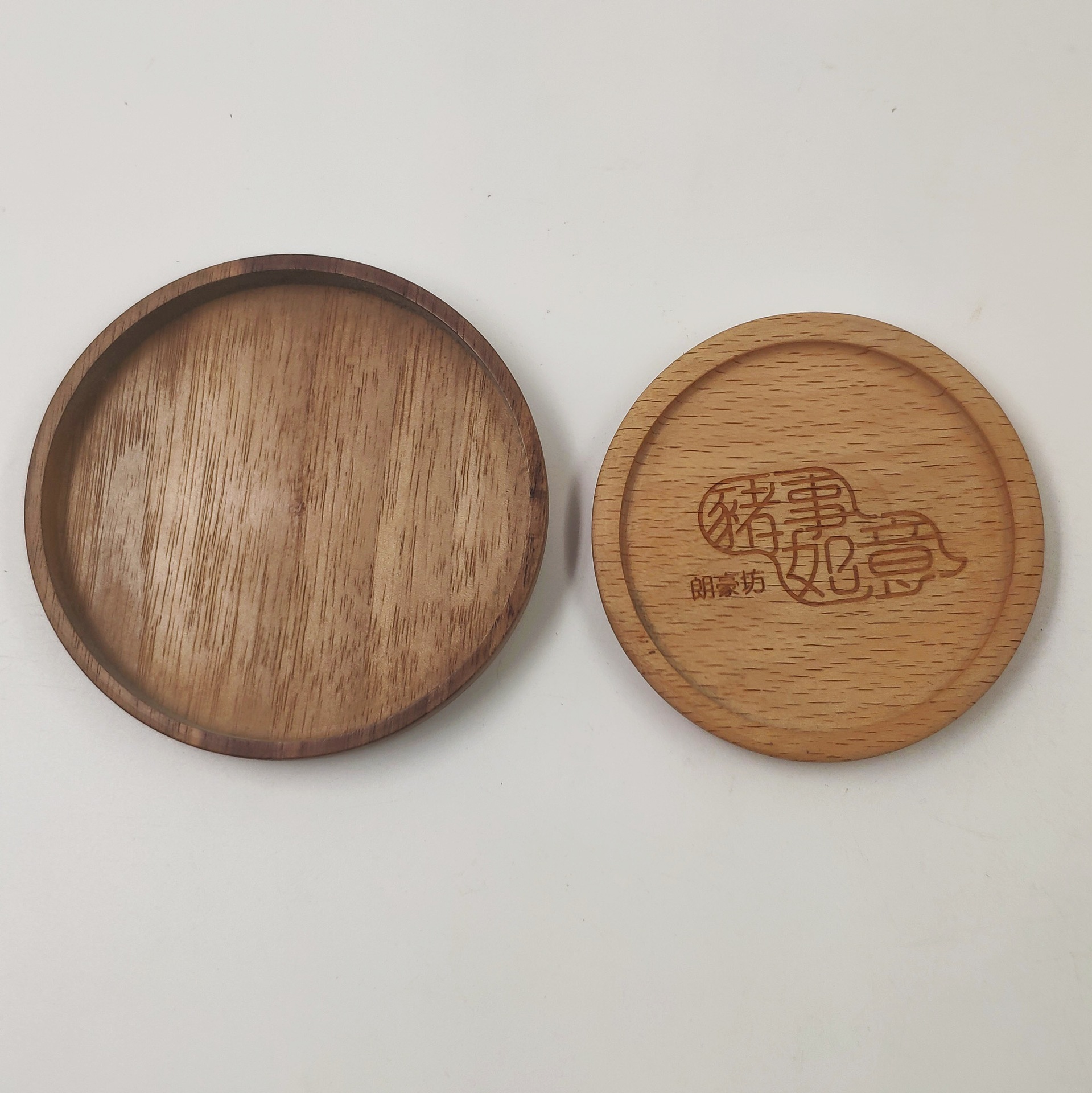 木质杯垫餐垫防滑杯子垫隔热垫创意圆形实木功夫茶杯垫可定logo