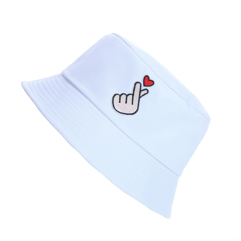 Creative Embroidery Bixin Bucket Hat Simple and Fresh Foldable Sun Hat Fashion Outdoor Couples' Cap Sun Protection