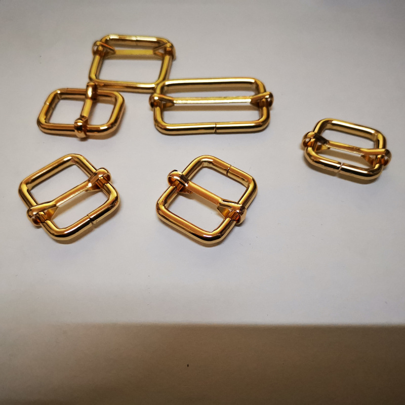 高档挂镀金属铁线拉芯扣包带方行调节扣拉心扣三档调节扣包配件