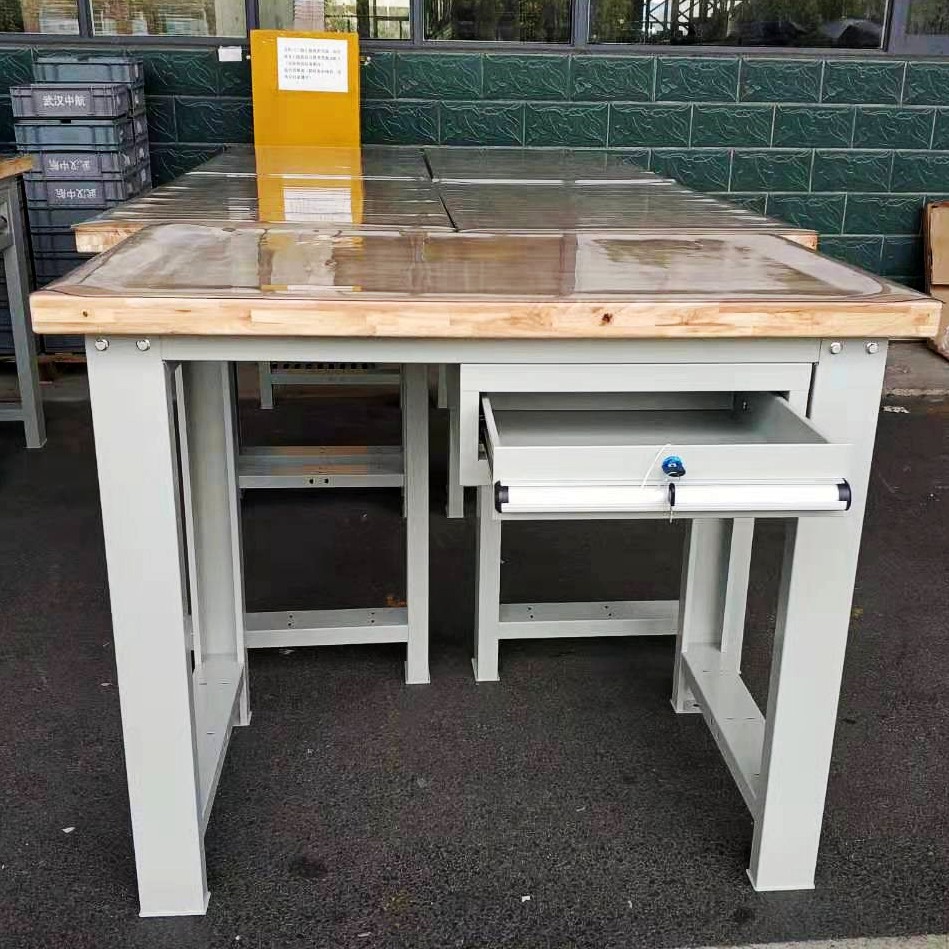 重型榉木钳工工作台操作台实验桌打包检验台模具台机床实木维修桌
