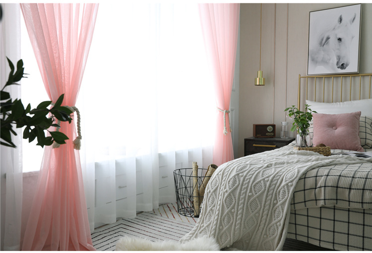 轩沫ins风北欧风简约现代纱帘白纱客厅卧室遮光窗帘