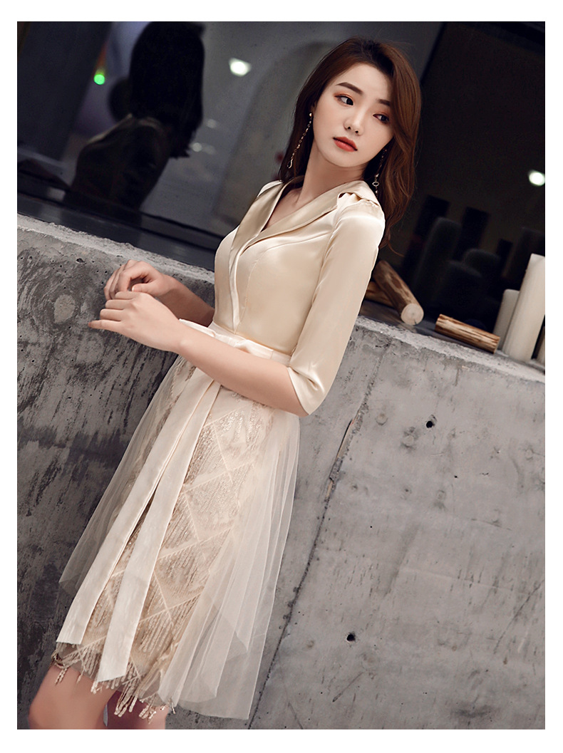 wr-yml19006新款时尚气场女王短款连衣裙