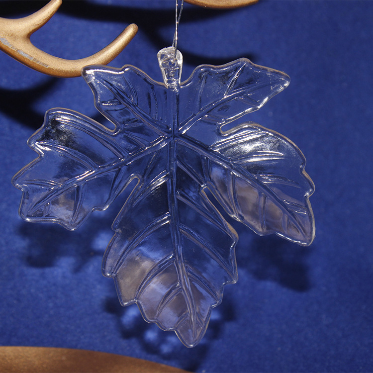 7厘米压克力透明枫叶水晶叶子灯饰叶子吊坠 婚礼场景装饰枫叶树叶