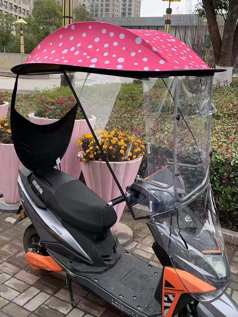 2020新款电动车雨棚不锈钢棚第九代加半侧雨棚遮阳棚广告logo定制