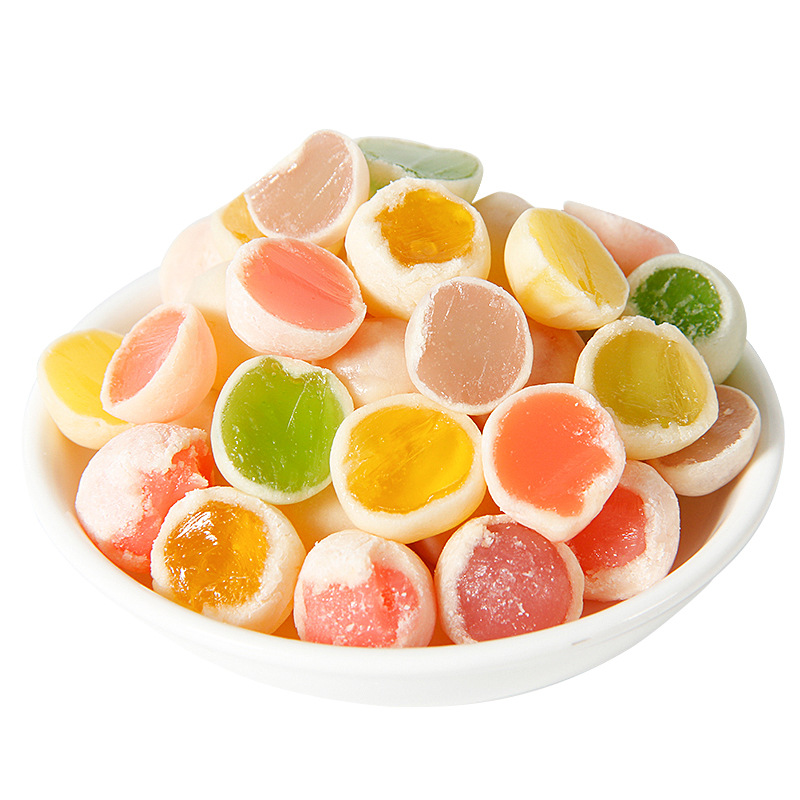 多口味水果味脆皮软糖鲜乳球奶味香浓夹心软糖鲜乳球可一件代发