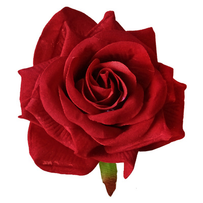 2019新款11cm单面绒发夹纯色玫瑰花头饰女士布料花朵发饰定制批发