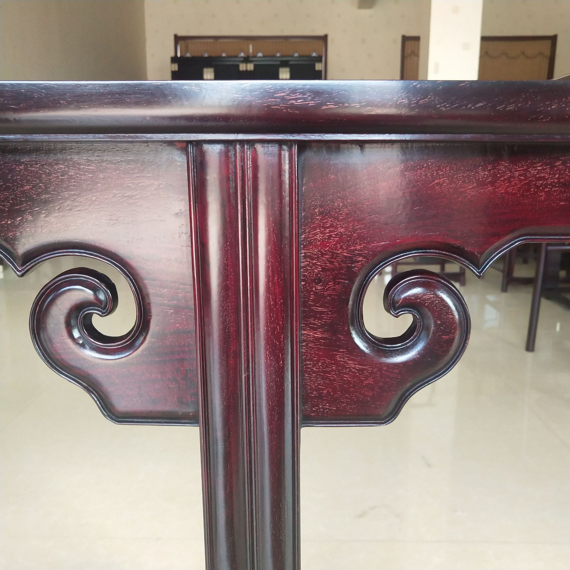 红木家具赞比亚血檀翘头条案 实木供桌明式佛桌案台 厂家一件批发